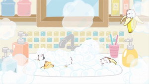 Bananya dans la salle de bain-nya