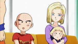 Son Goku le recruteur. Inviter Krilin et N°18.