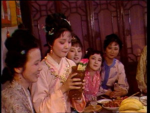 Girls Feast at Night in Happy Red Court