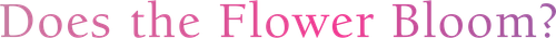 Does the Flower Bloom? logo