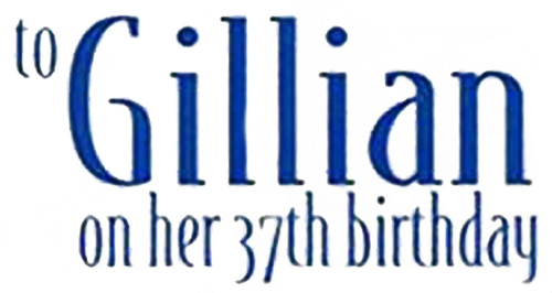 To Gillian on Her 37th Birthday logo