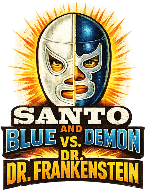 Santo and Blue Demon vs. Dr. Frankenstein logo